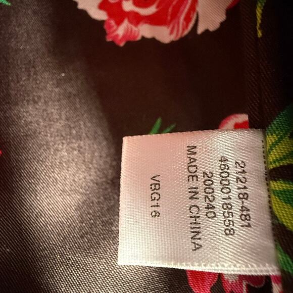 Vera Bradley Black Leather Crossbody Bag Patchwork Pebbled Suede Floral Lining - Picture 10 of 12